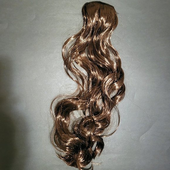 NEW Hair Extension, Synthetic, Clip, Med. Reddish/Golden Brown, 18" - Picture 3 of 15